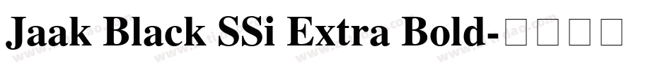 Jaak Black SSi Extra Bold字体转换